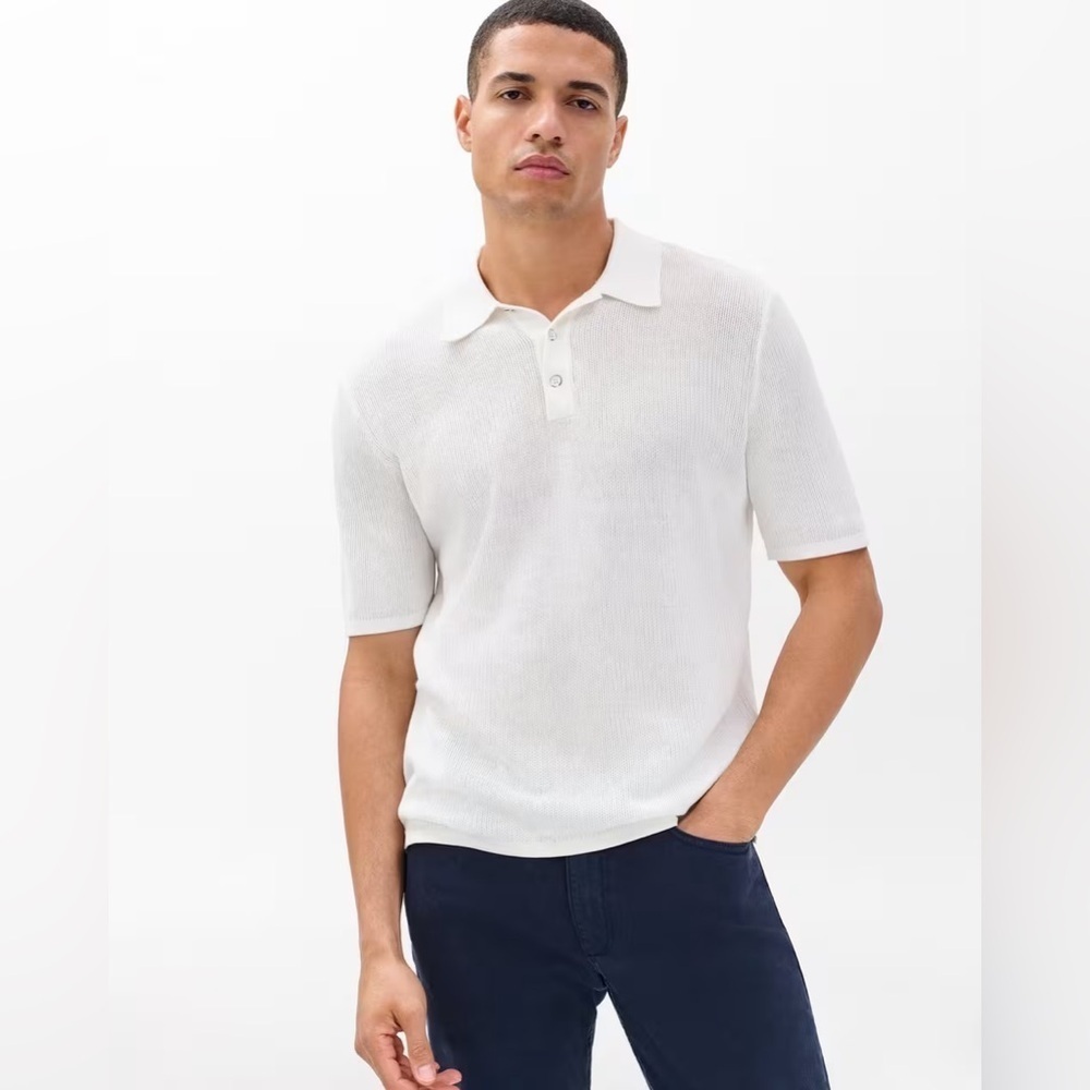 Rag & Bone Harvey Sweater Knit Polo in Ivory- Still in Stores